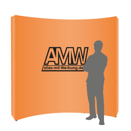 Textilfaltwand | 3 x 3 Felder gebogen | einseitig bedruckt