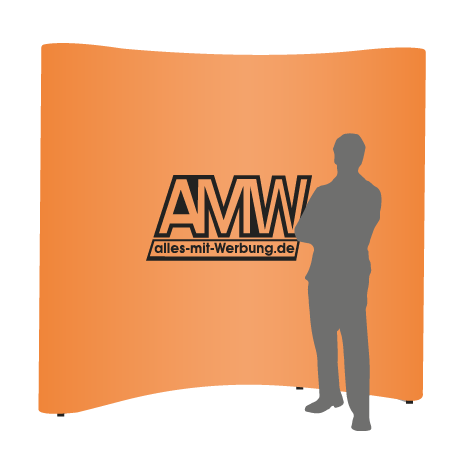 Pop-Up Faltwand | 3 x 3 Felder gebogen | einseitig bedruckt