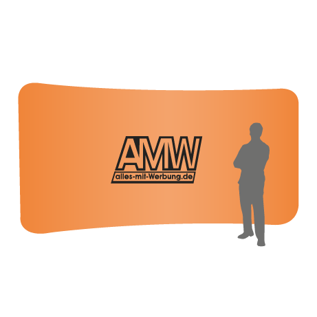 Textilwand ALU | 600er gebogen | einseitig bedruckt