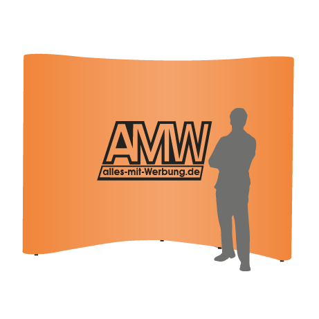 Pop-Up Faltwand | 4 x 3 Felder gebogen | einseitig bedruckt