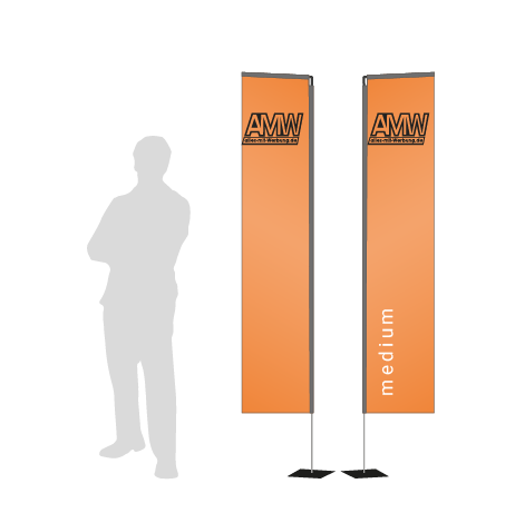 Beachflag Rechteck | Medium (300 cm) | beidseitig bedruckt