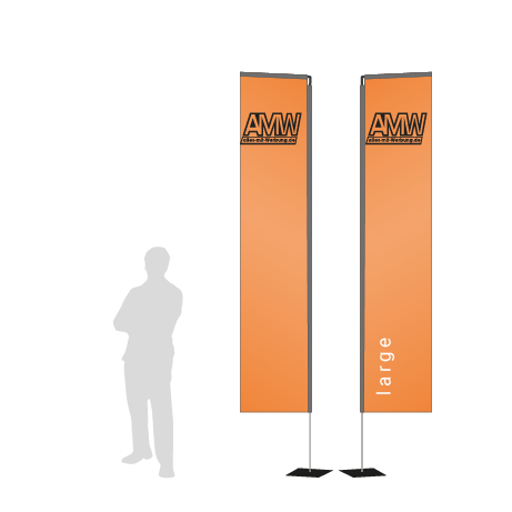 Beachflag Rechteck | Large (400 cm) | beidseitig bedruckt