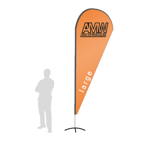 Beachflag Drop | Large (350 cm) | einseitig bedruckt