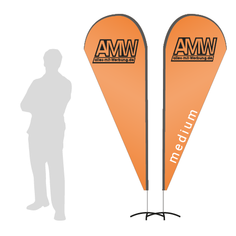 Beachflag Drop | Medium (280 cm) | beidseitig bedruckt