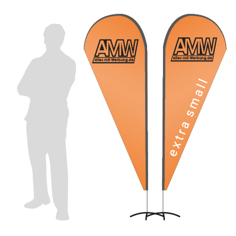 Beachflag Drop | Extra Small (189 cm) | beidseitig bedruckt