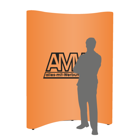 Pop-Up Faltwand | 2 x 3 Felder gebogen | einseitig bedruckt