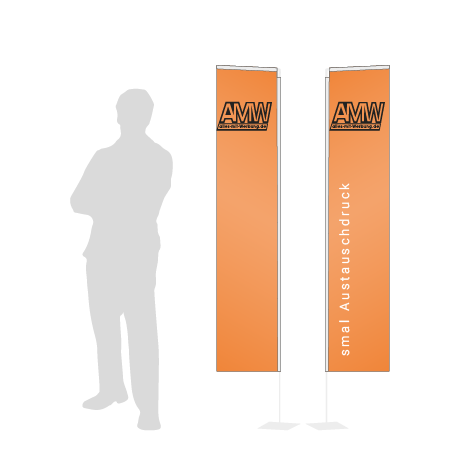 Beachflag Rechteck Austauschdruck | Small (200 cm) | beidseitig bedruckt