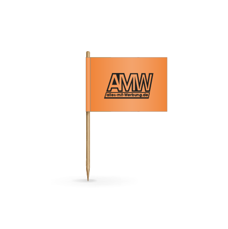 Zahnstocher mit Fähnchen | ca. 7 cm | beidseitig bedruckt