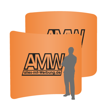 Textilwand ALU | 300er gebogen | beidseitig bedruckt