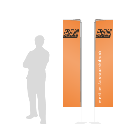 Beachflag Rechteck Austauschdruck | Medium (300 cm) | beidseitig bedruckt