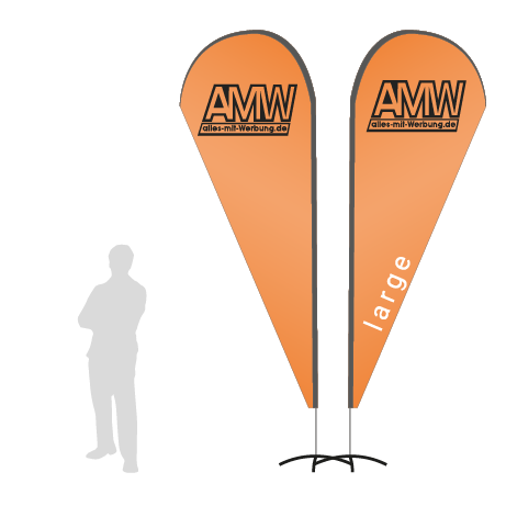 Beachflag Drop | Large (350 cm) | beidseitig bedruckt