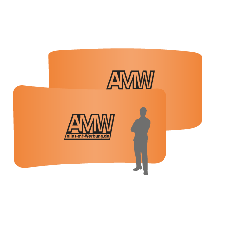 Textilwand ALU | 600er gebogen | beidseitig bedruckt